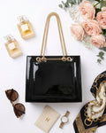 Glossy Midnight Shoulder Bag