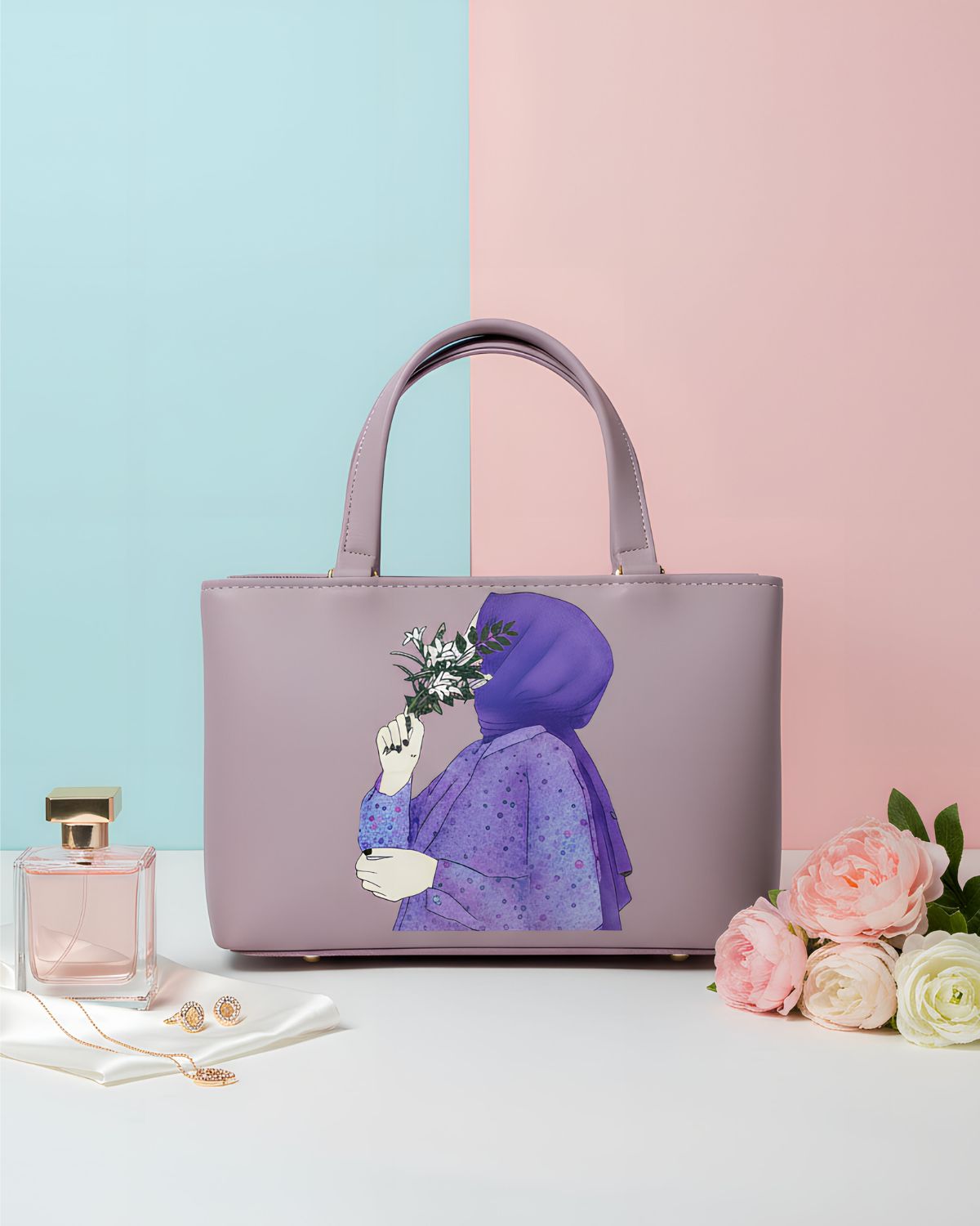 Elegant Purple Hijab Bag for Girls & Women's