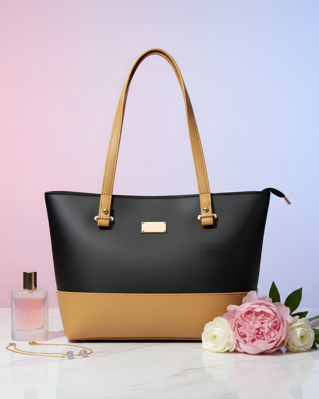 Ideal Black And Yellow 3pc Tote bag
