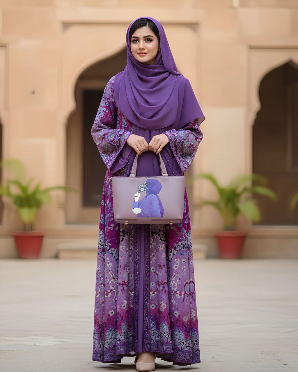 Elegant Purple Hijab Bag for Girls & Women's