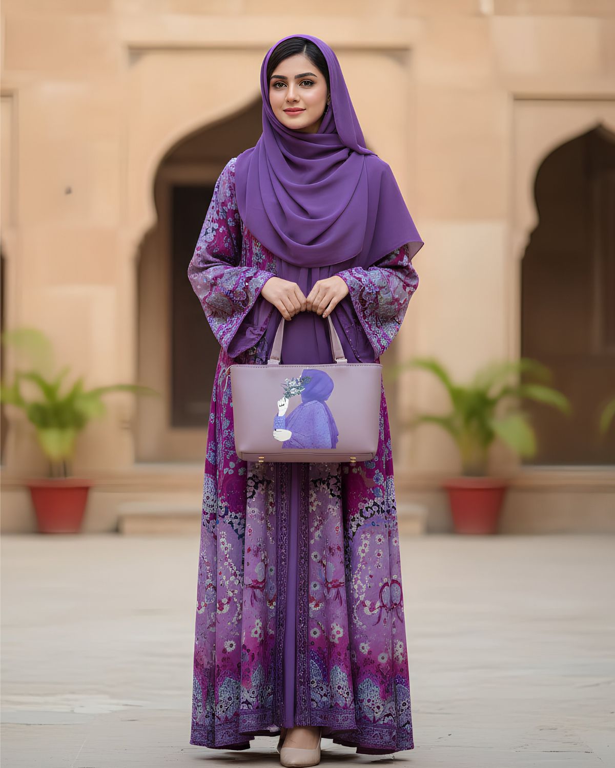 Elegant Purple Hijab Bag for Girls & Women's