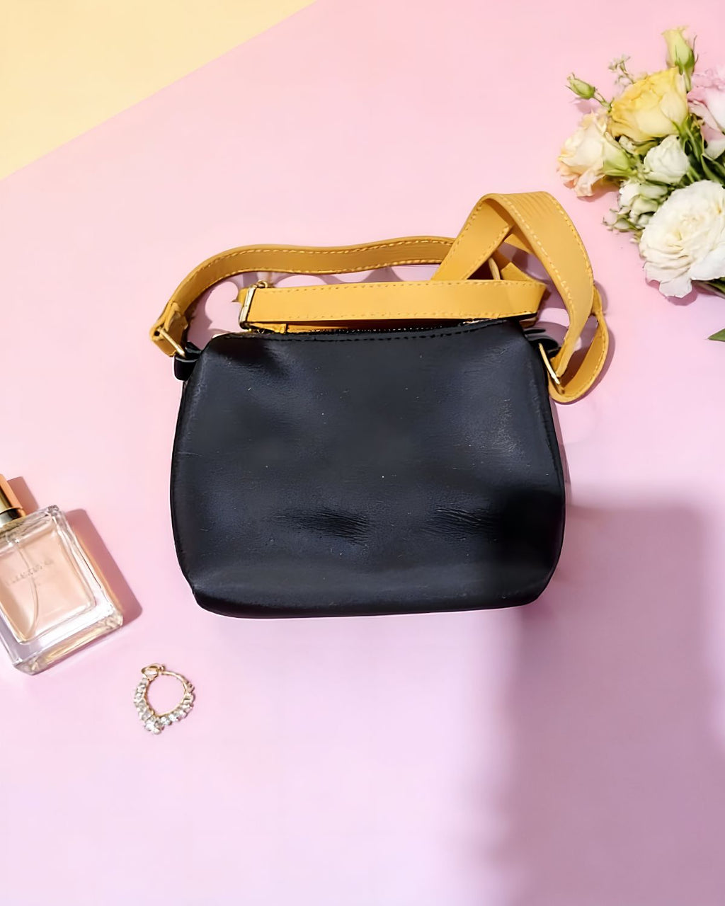 Ideal Black And Yellow 3pc Tote bag
