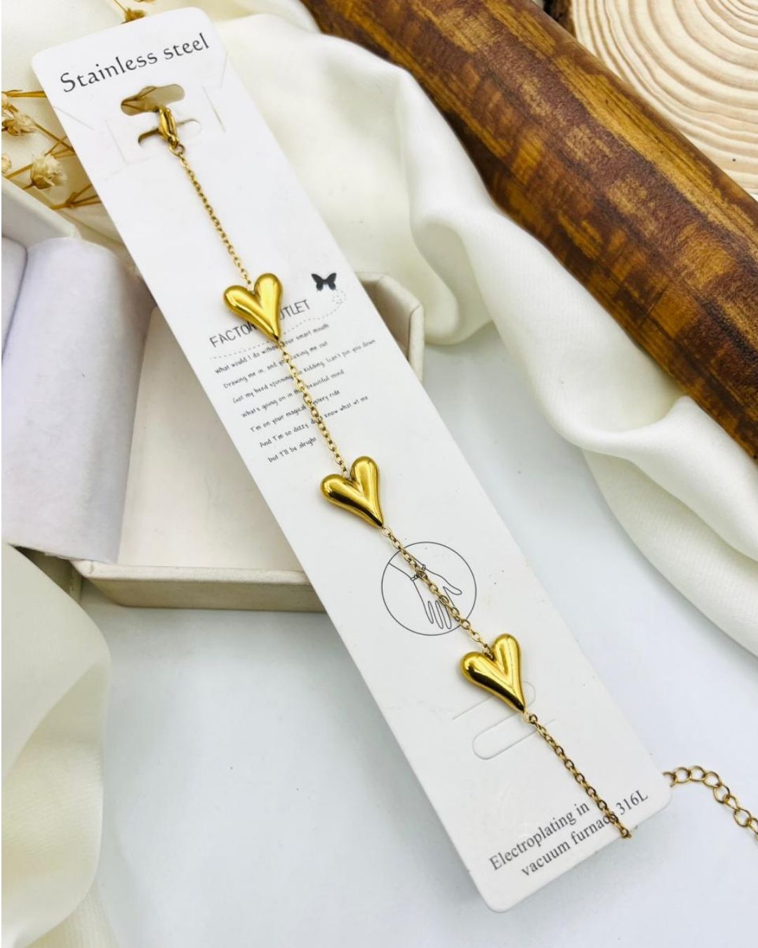 Fancy Beautiful Heart Design Stainless Steel Bracelets