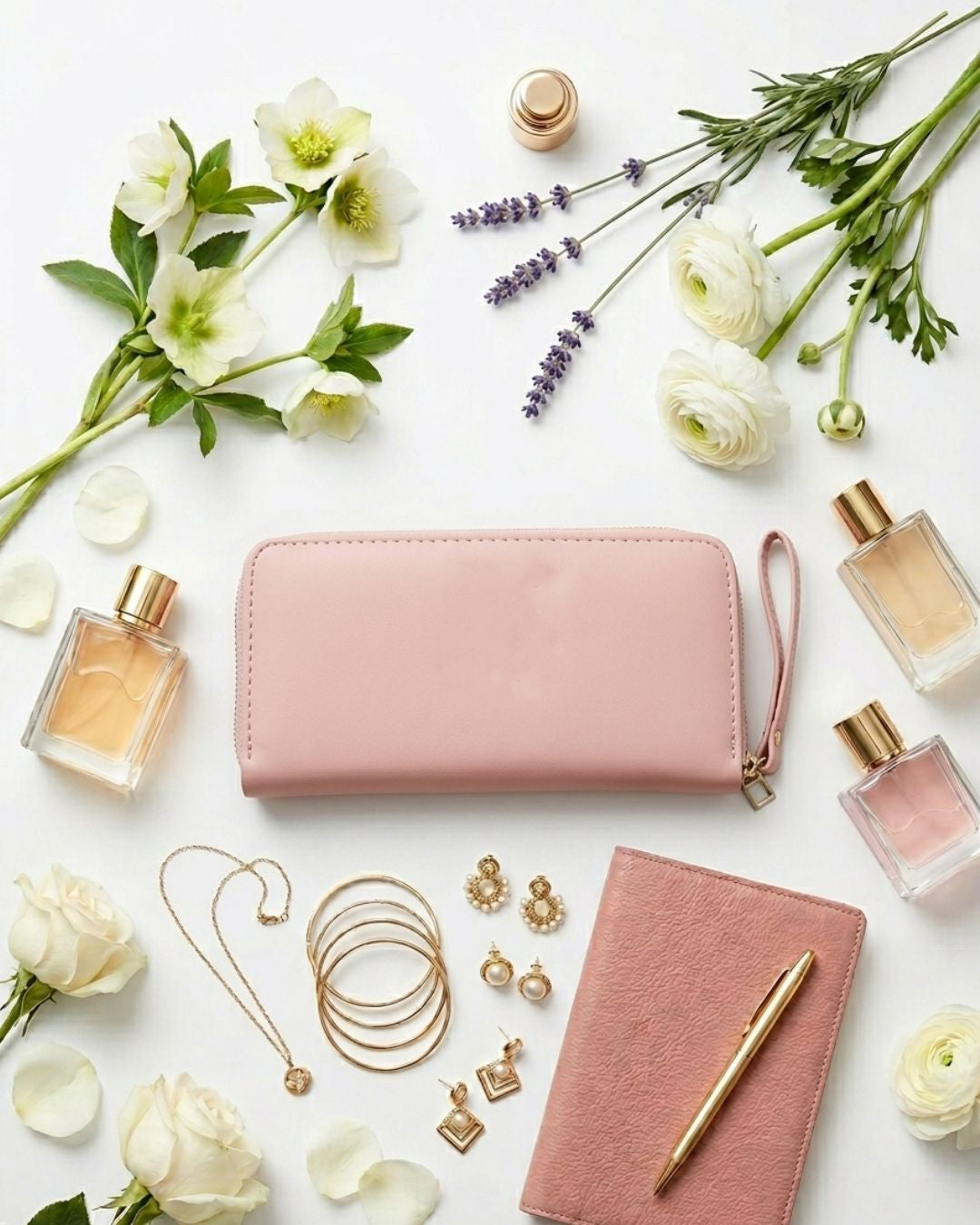 Deep Plum Zip-Around Wristlet Clutch