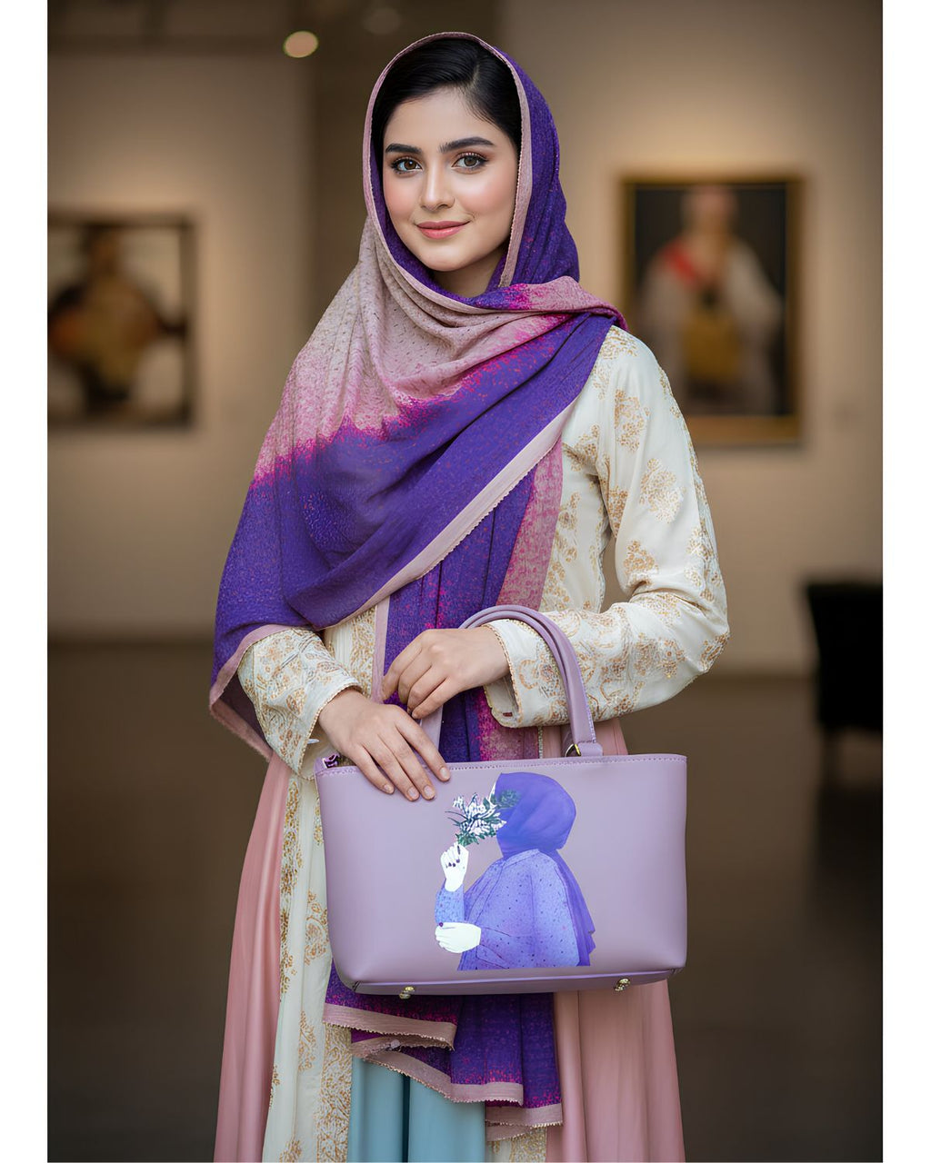 Elegant Purple Hijab Bag for Girls & Women's