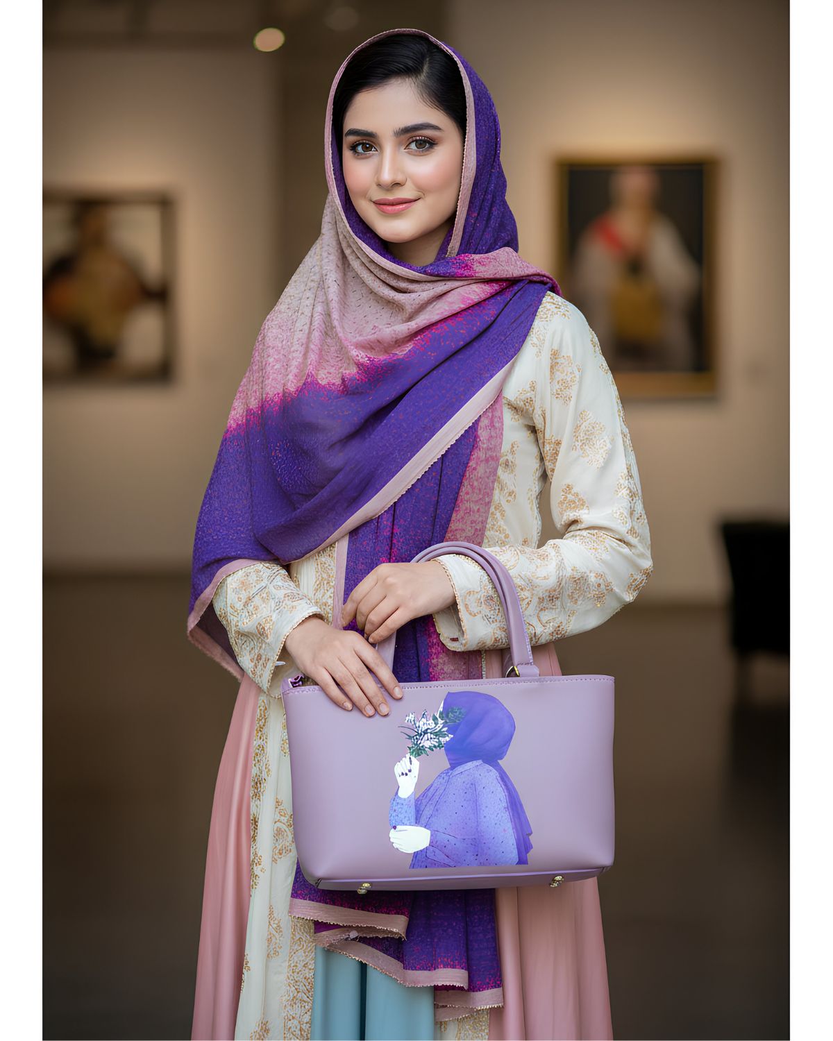 Elegant Purple Hijab Bag for Girls & Women's